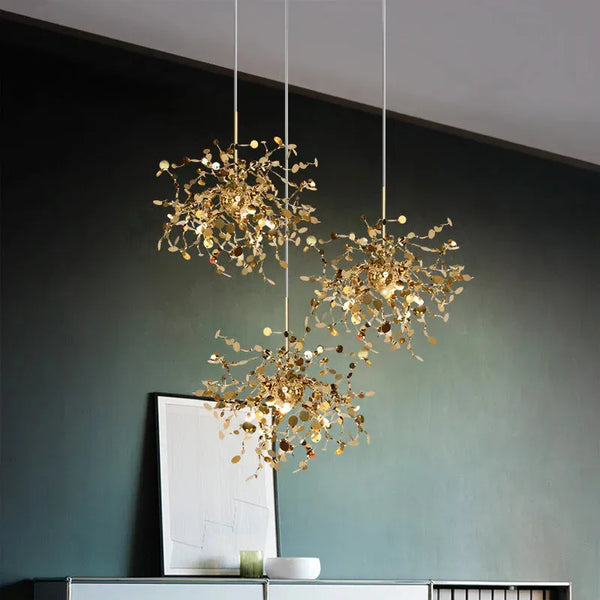 Artsy Classy Stainless Steel Vane Cluster Pendant Light