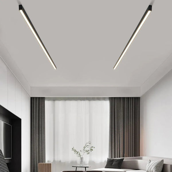 Modern LED Linear Black Flush Ceiling Lights