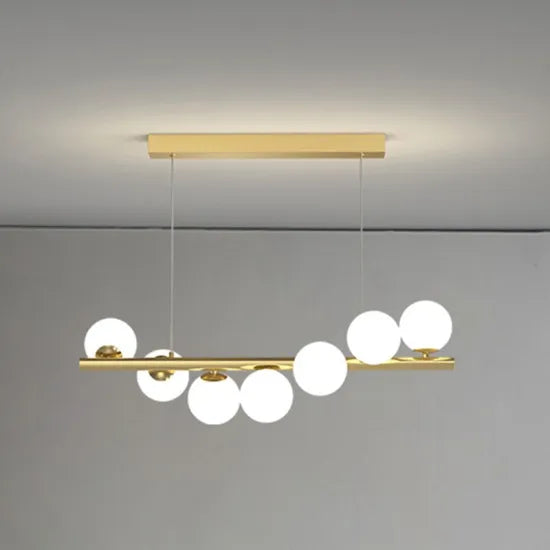 Linear Metal Cluster Gold Pendant Light Fixture