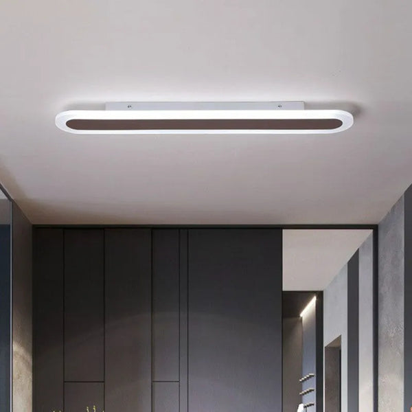 Minimalist Oval Linear Acrylic Flush Ceiling Light