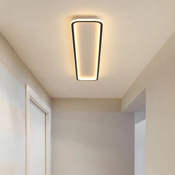 Contemporary Minimalist Rectangular Black Flush Ceiling Lights