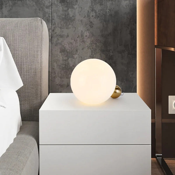 Gold Globe Base White Table Lamp