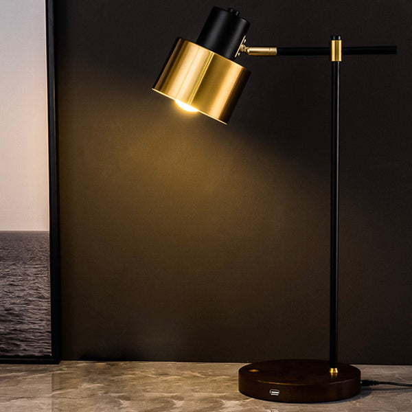 Modern Gold & Black Desktop Touch Lamp