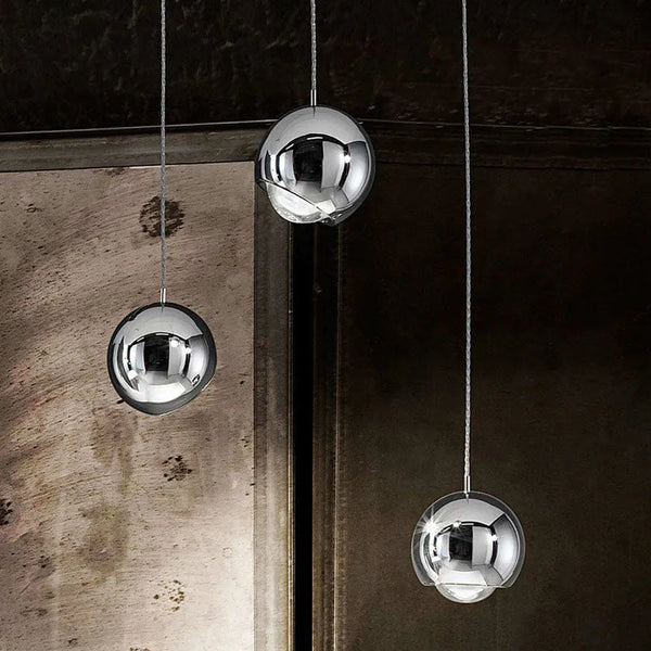 Modern Rotatable Metal Ball Bedroom Pendant Light