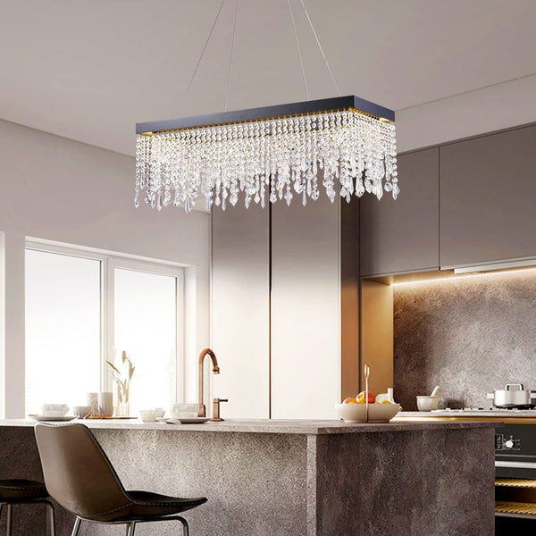 Rectangle Crystal Raindrop Chandelier