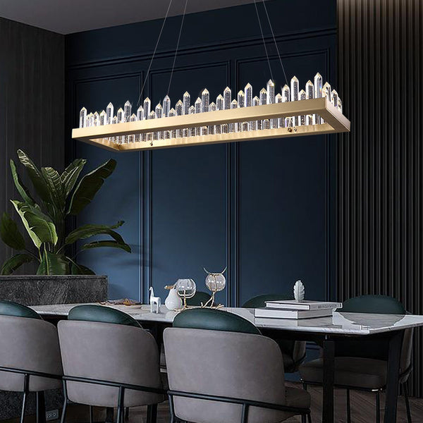 Rectangular Iceberg Crystal Chandelier