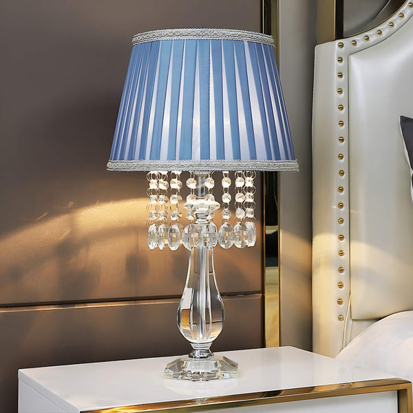 Fashion Crystal Table Lamp with Blue Lampshade