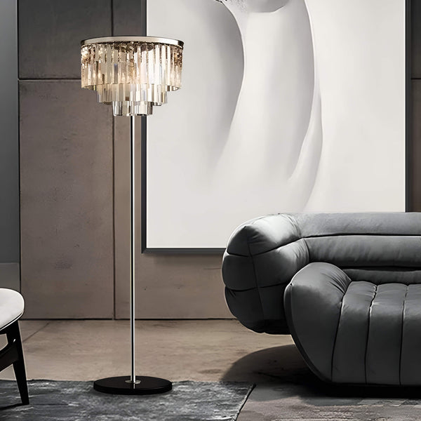 Modern American Crystal Floor Lamp for Elegant Living Spaces