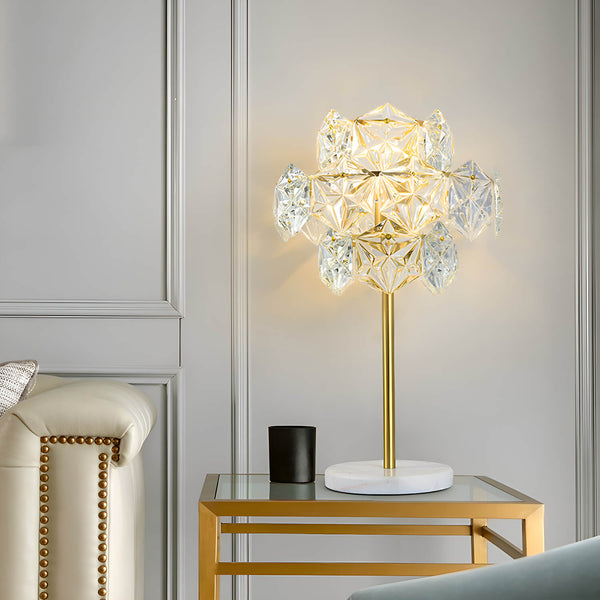 Modern Luxury Snowflake Crystal Shade Table Lamp