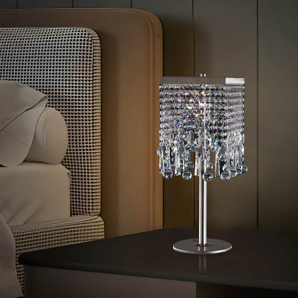 Sleek Crystal Table Lamp for Living Room Bedroom and Study