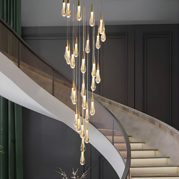 Spiraled Elegance: Modern LED Pendant Light for Villa Living Rooms and Duplex Apartments